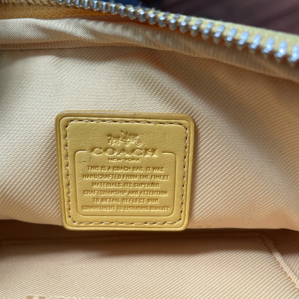 Bright Yellow Coach cross body. Two zippered compartments. - Picture 4 of 8